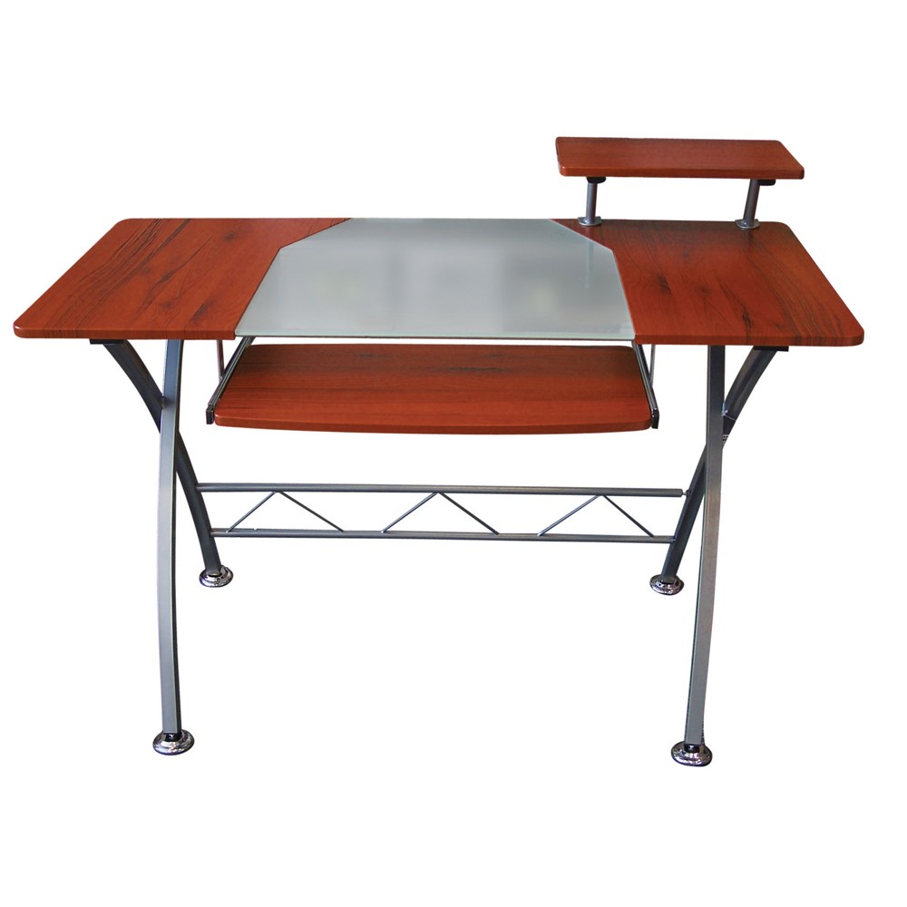Escritorio Officemax de Trabajo Lirio Melamina-Cristal Templado Maple
