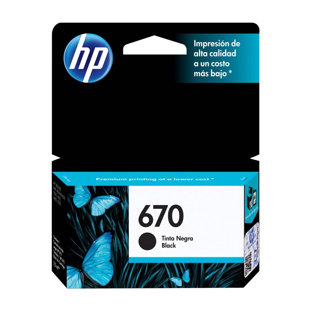 Cartucho HP 670XL Negro