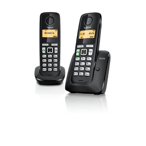 Telefono Gigaset Inalambrico A220 Duo Negro