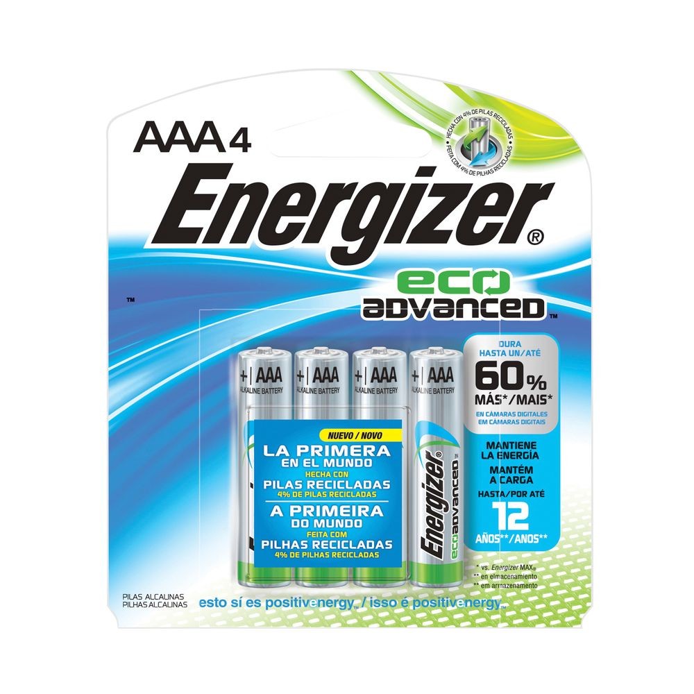 PILA ENERGIZER ECO ADVANCED AAA 4 PZAS
