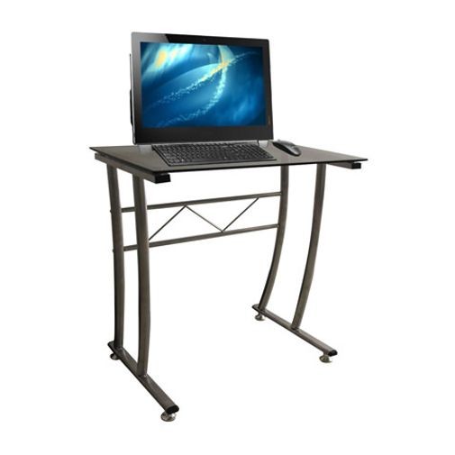 Escritorio Officemax Estudiantil Hall Cristal Templado Gris