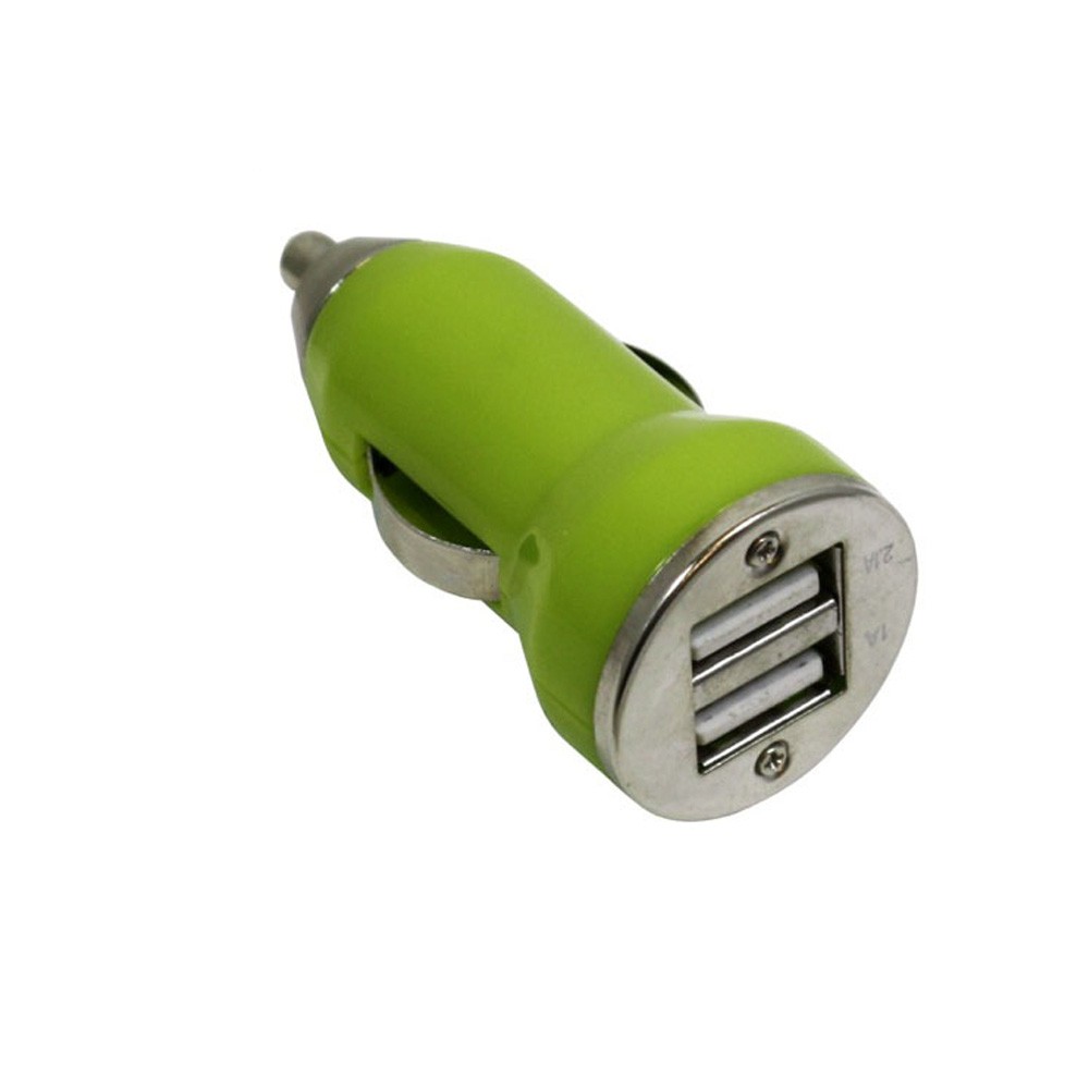 Cargador Auto USB Dual 3.1amp Verde