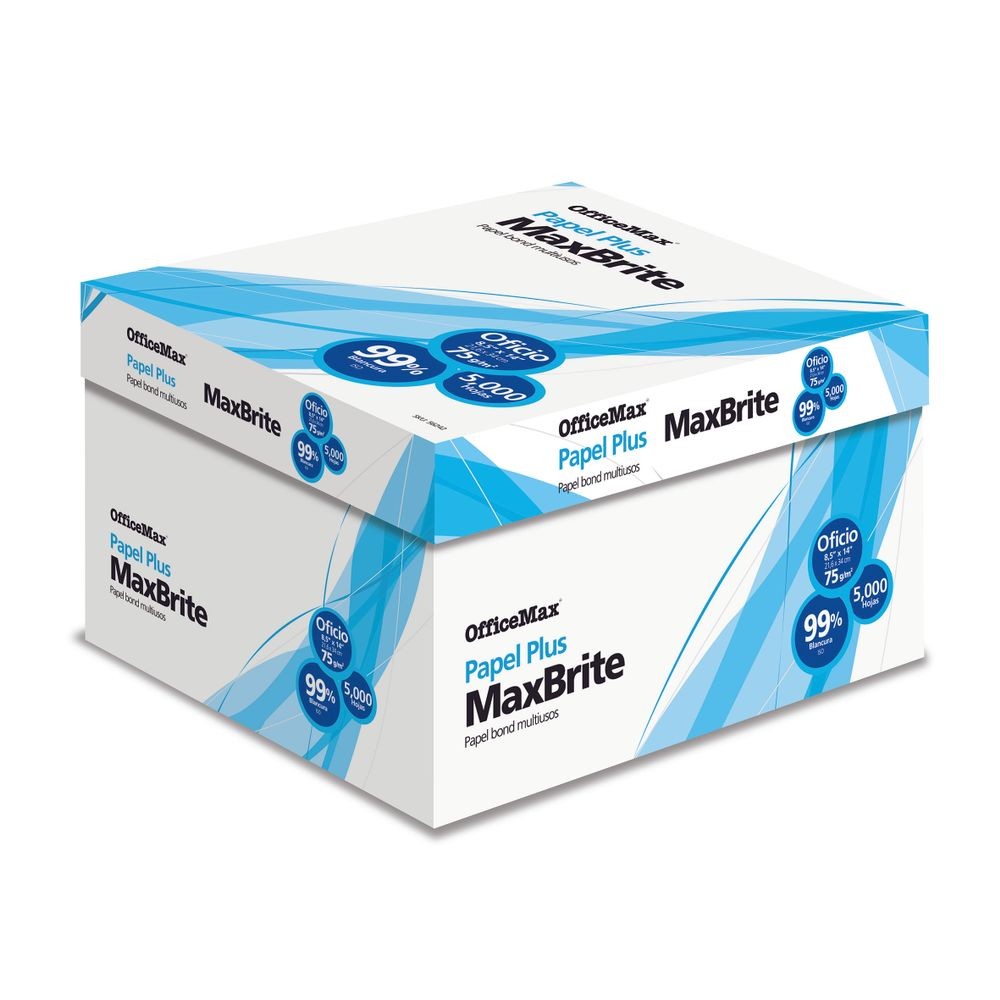 Caja Papel Officemax MaxBrite Oficio 5,000 Hojas