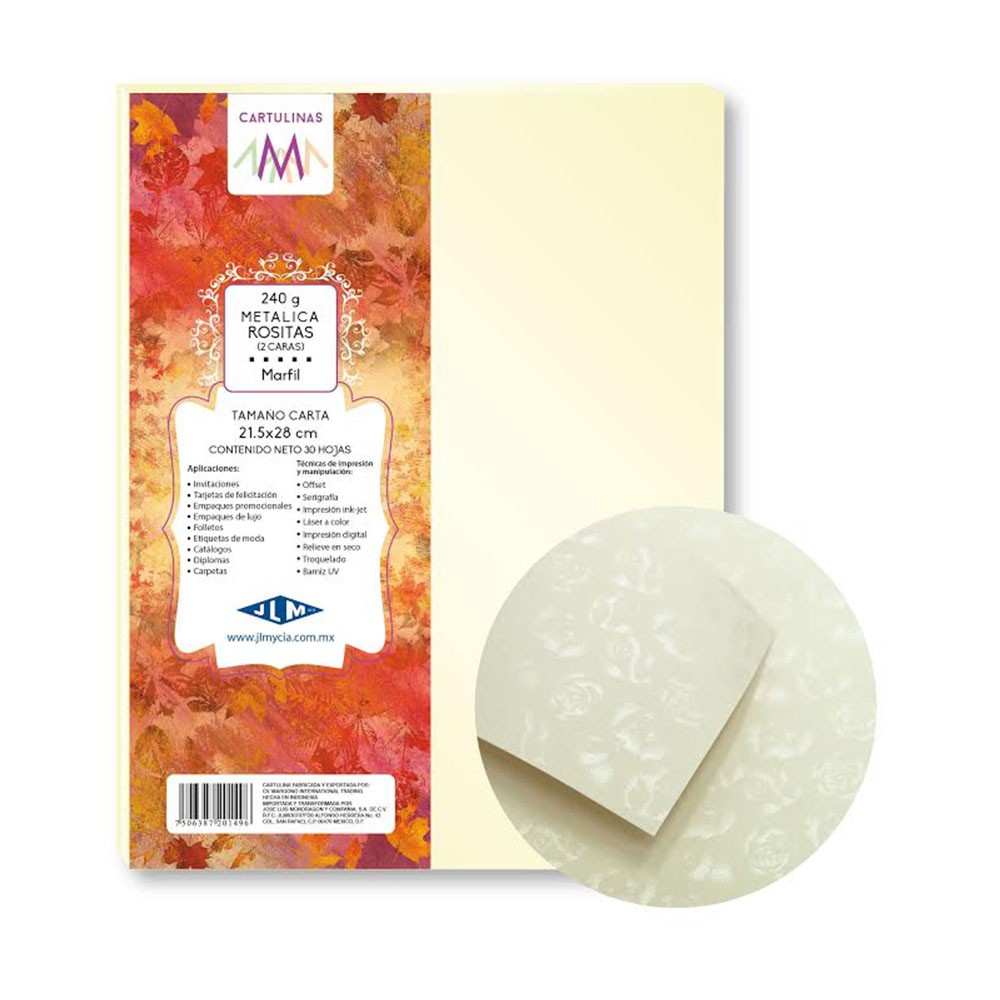 Cartulina Marfil 240 grs Carta Rositas
