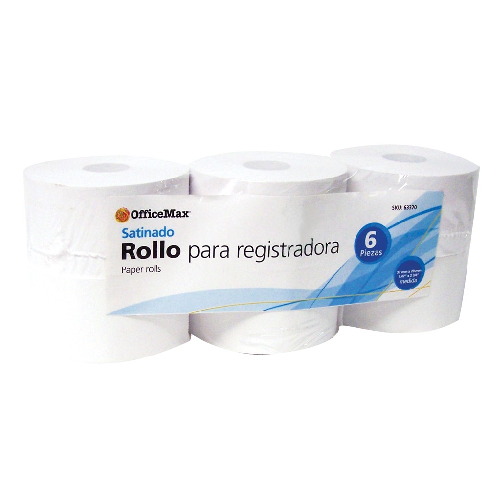 Rollo Officemax Satinado 37mm Ancho X 70mm Ancho 6 Piezas