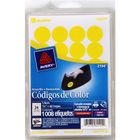 ETIQUETA ADHESIVA CIRCULAR AMARILLA3/4  1008PZ