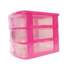 Mini Cajonera Escritorio 3 Niveles Rosa/Azul