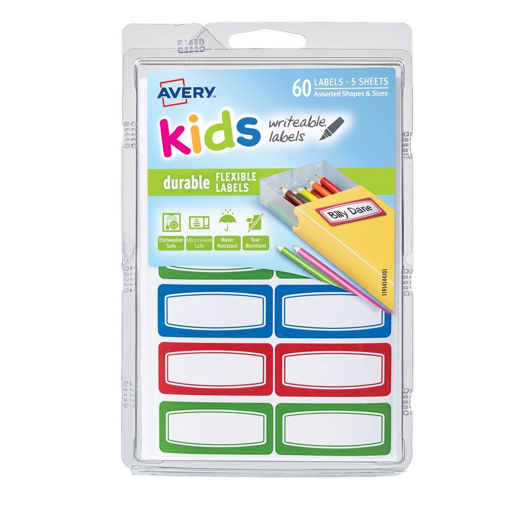 Etiqueta kids rectangular 19 x 54 cm bordes color 60p
