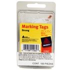 ETIQUETA BLANCA CUADRADA COLG CORDON BLANCO 4.4X2.8CM 100PZ