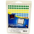 ETIQUETA ADHESIVA CIRCULAR COLORES 1/4 768PZ