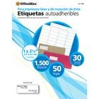 Etiqueta Blanca Ink/Laser De 2 5/8 X 1  Paq Con 1500 Pz Omx