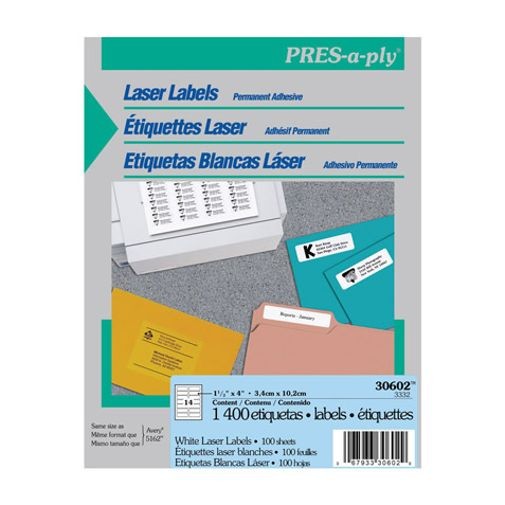 ETIQUETA PRESSAPPLYBCA LAS 3,39x10,16CM1400 ETIQUETAS