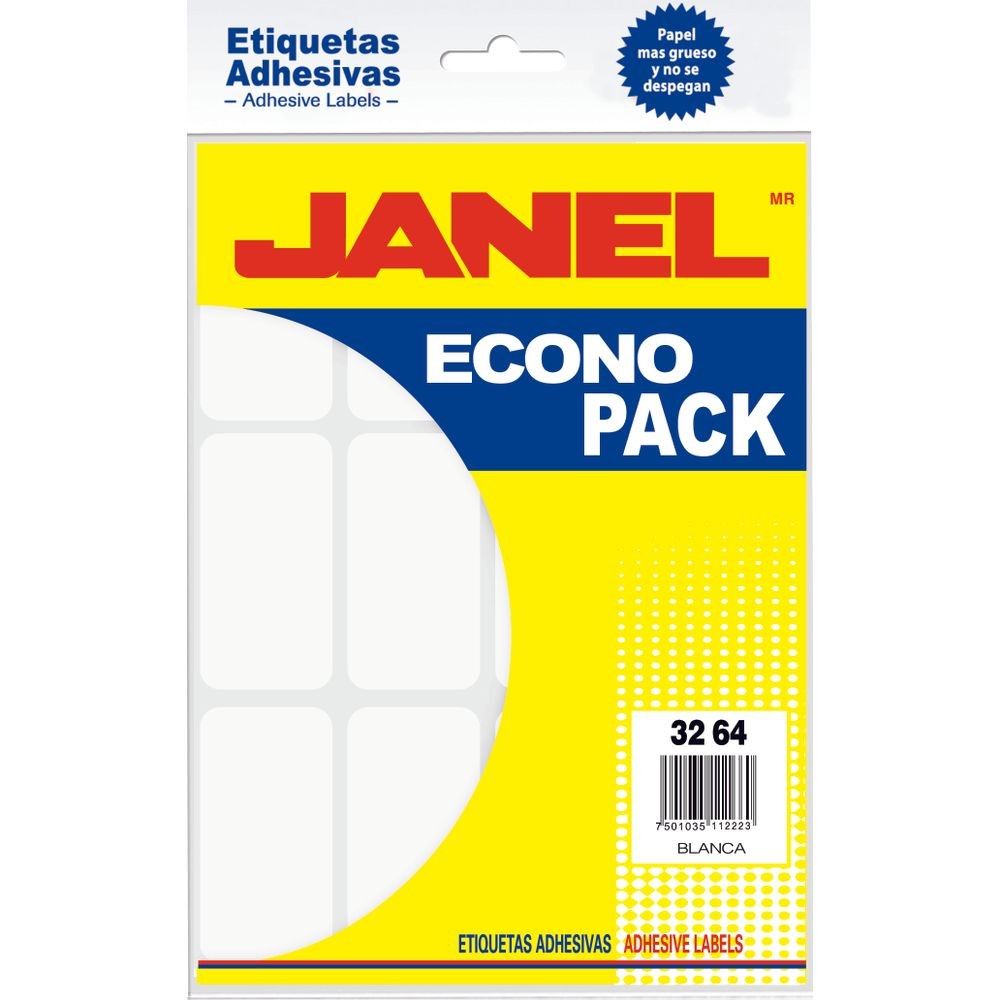 ETIQUETA BLANCA ECONOPACK 32X64 144 PZAS /PQTE JANEL