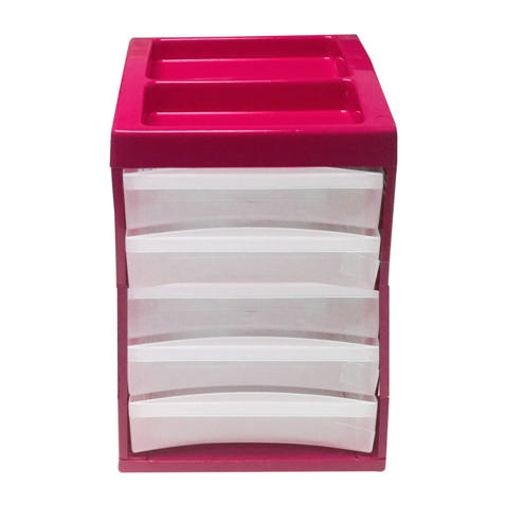 MINI CAJONERA DE COLORES 5 NIVELES - Mini Cajonera Leon 5 Niveles Diferentes Colores
