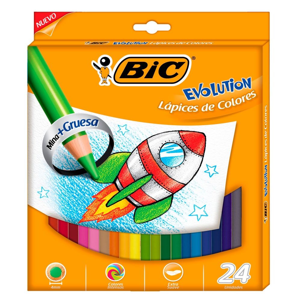 Colores Bic Evolution Grueso 24 pzas