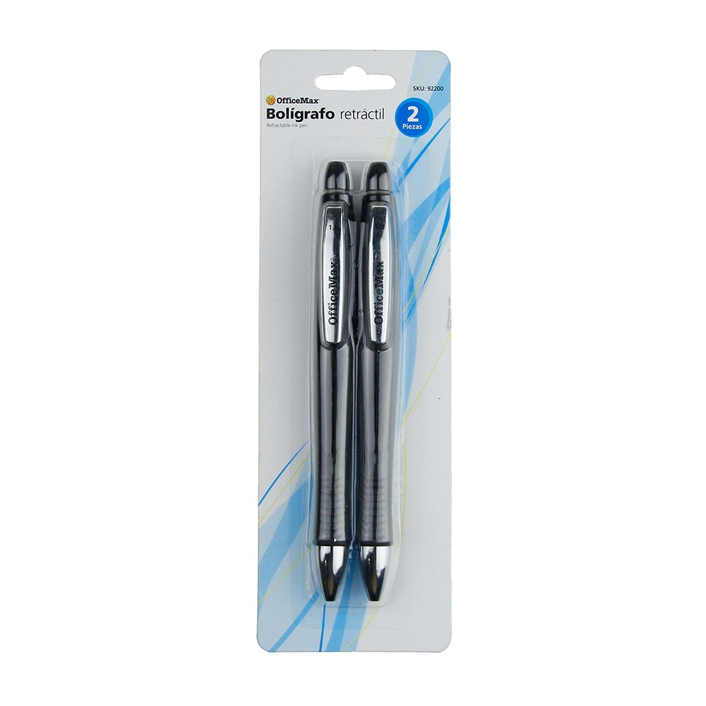 Boligrafo Retractil Officemax Metalico 2 pzas