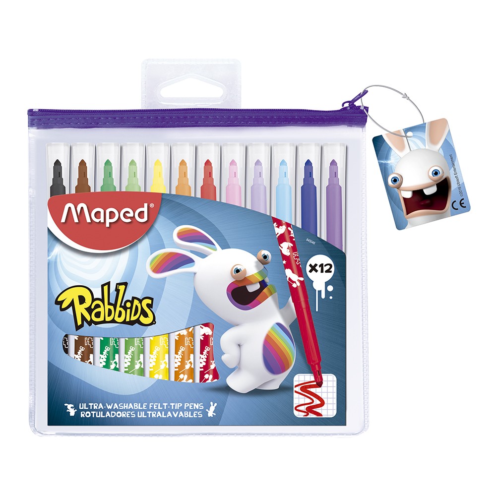 Plumones Maped Rabbids Ultralavables en Bolsa