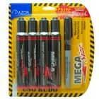 MARCADOR PERMANENTE MEGA SIZE, PUNTA CINCEL, NEGRO, 4 PZAS