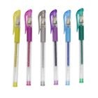 BOLIGRAFO GLITTER DIVOGA 6 PIEZAS CON GRIP TAPA CON CLIP