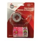 Cinta Adhesiva 2pz Transparente con Dispensador d/Colores