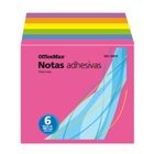 NOTAS ADHESIVAS NEON 6 BLOCKS DE 100H C/U - Notas Adhesivas OfficeMax Neon 6 Blocks De 100H