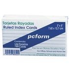 TARJETA INDICE RAYADA BLANCA 3X5 100PZ
