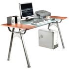 Escritorio de Trabajo Heller Melamina Cristal Templado Maple