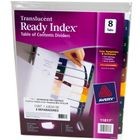 SEPARADOR 8 PESTANAS COLORES TRANSLUCIDO READY INDEX AVERY