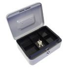 CAJA P/DINERO 20.7X15.7X7.7CM. SEGURO,2 LLAVES ACERO NG/GRIS