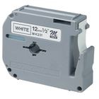 Cinta Brother para Rotulador plastificada 12mm blanco/negro
