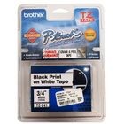 Cinta Brother para rotulador laminada 12mm negro-blanco
