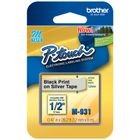 Cinta Brother plastificada 12mm para Rotulador Negro s/plata