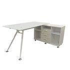 Escritorio Officemax en L Mirav Cristal Templado Blanco